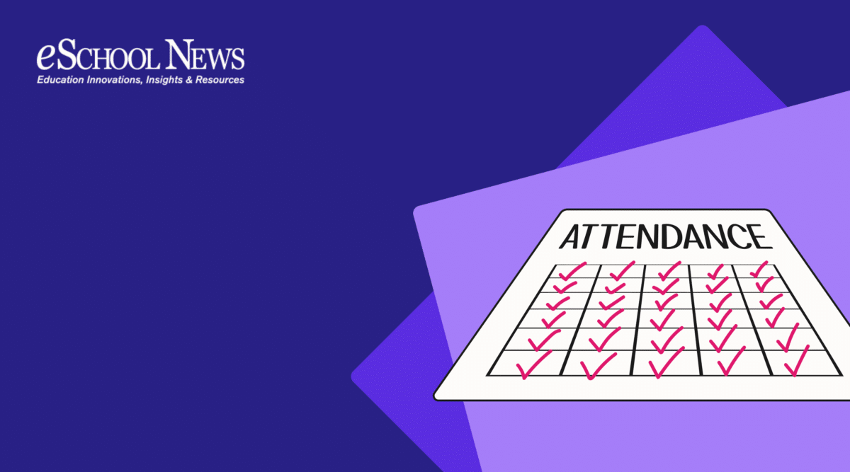 Graphic of attendance check sheet with eSchool News logo on top left.