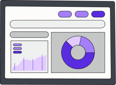 drawn screen with graphs